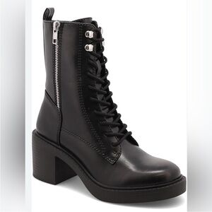 MIA Black Combat Boots with Zipper